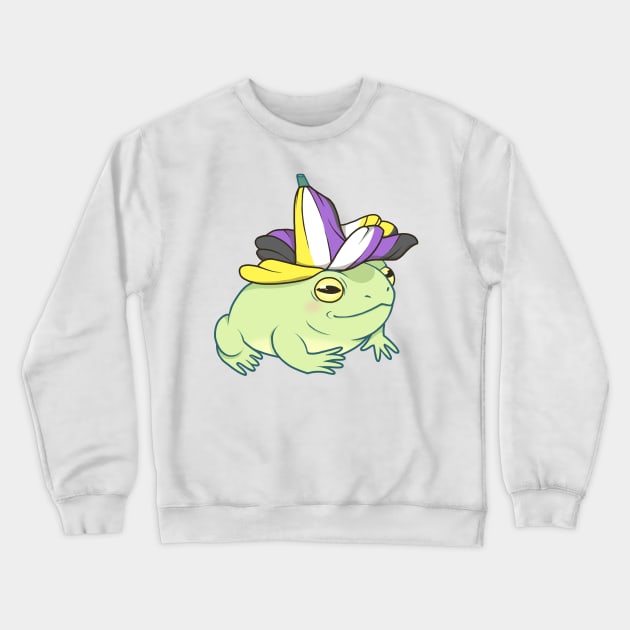 Nonbinary Pride Flower Frog Crewneck Sweatshirt by saltuurn